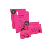 Noaks Bags Set of 5, Odour-Proof & Waterproof (IPX8) Zip Bags with Labelling Field, Bag Organiser, Small Cosmetic Bag for Handbag, Dry Bag - Special Edition Pink Stuff