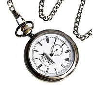 NOALED Pocket Watch Unique Seconds Small Dial Display Mechanical Pocket Watch Open Face Bronze Hand-Winding Pendant Clock Birthday Gifts