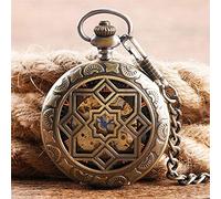 NOALED Pocket Watch Vintage Hollow Half Hunter Pocket Watch Mechanical Hand Winding Exquisite Pocket Pendant Watch Gifts for Men Women with Chain