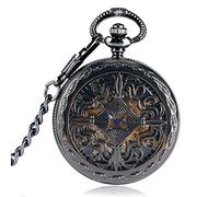 NOALED Pocket Watch Watch Pendant Automatic Mechanical Grilles Self Wind Fashion Vintage Cool Xmas Gift,pocket watch for dad