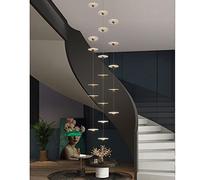 NOALED Stairwell Long Chandeliers Duplex Building Villa Loft Modern Minimalist Light Luxury Hollow Ceiling High-Rise Hall Lamps(Size:15 Heads)