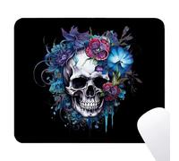 Noaleviax Skull Gothic Mouse Pad - Goth Skeleton Gifts Office Supplies Desk Decor, Square Waterproof Non-Slip Rubber Base Gothic Floral Mousepad for Computers Office Accessories 7.9x9.5 Inch
