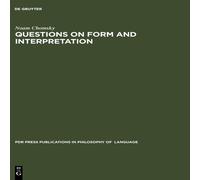 Noam Chomsky Questions on Form & Interpretation Hardcover Book Noam Chomsky Multicolor