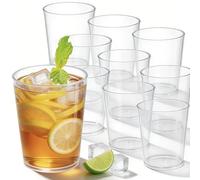 Noamus 360ml Plastic Drinking Glasses Set of 9, Unbreakable Acrylic Water Tumblers, Reusable Shatter-Proof Clear Glasses, Whiskey Drinkware Cups Set for Party Kitchen, Iced Water Tea Coffee, BPA Free