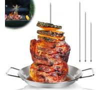 Noamus Al Pastor Skewer for Grill, Stainless Steel Vertical Skewers, Stand Skewer with Removable 3 Size Spikes (8", 10", 12"), Tacos Gyros-BBQ Grilling Pan Accessory for Smoker Kamado Grill Oven Dish