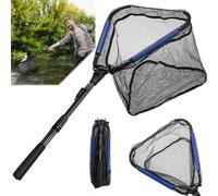 Noamus Floating Fishing Net, 35" Fishing Landing Net with Collapsible Telescopic Pole Handle, Rubber Coated Mesh Folding Fly Fish Net for Salmon Steelhead Bass Trout Walleye Kayak, Fresh Salt Water