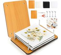 Noamus Flower Press Kit, 6 Layers Wooden Leaves Pressing Kit for Adult, 9.5"x 7" Solid Wood Book Pressed Plant Preservation Kit, DIY Arts Dried Flowers Craft Kit for Children Gift, Outdoor Learning