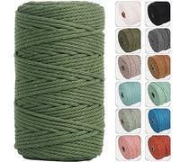 NOANTA 4mm 109yards Macrame Cord Olive Green Cotton Rope for Wall Hanging, Plant Hangers, Crafts, Knitting