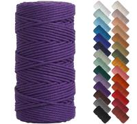 NOANTA Dark Purple Macrame Cord 3mm x 220yards, Colored Macrame Rope Cotton String, Colorful Cotton Craft Cord for Wall Hanging, Plant Hangers, Crafts, Knitting