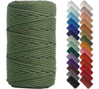 NOANTA Olive Green Macrame Cord 4mm x 109yards, Colored Macrame Rope, Cotton Rope Macrame Yarn, Colorful Cotton Craft Cord for Wall Hanging, Plant Hangers, Crafts, Knitting