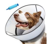 NoarWin 2-in-1 Inflatable Dog Cone Collar with Detachable Anti-Licking Shield, Soft Adjustable Elizabethan Collar for Dogs After Surgery (XL, Grey)