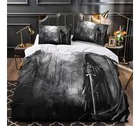 NOASDGYEI Dark Knight Comforter Cover 3D Design Printed Durable 3 Pcs Bedding Set Zipper Fantasy Horror Duvet Cover Luxury Washable for Kids Girls Boys Adults Women Teens Single（140x200cm）