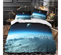 NOASDGYEI SpaceView Comforter Cover 3D Print Premium 3-Piece Bed Set Hidden Zipper CosmicHorizonStyle Quilt Cover Extra Soft Machine Washable for Adults Women Kids Girls Boys Youth Double（200x200cm）