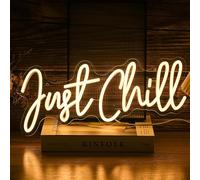 Noasktt Just Chill Neon Sign, Wall Decor Artled Business Led Sign Night Lights Chill Vibes Bedroom Beauty Room Hair Salon Home Bar Girl Party Club Decoration Creative Neon Lights Signs Usb Powered