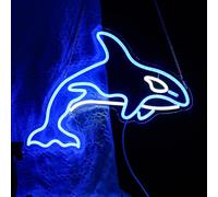 Noasktt killer whale Neon Sign, Whale Bedroom Wall Decor With Usb Powered Ocean Killer Whale Dimmable Lights Led Sign For Game Room Office Bar Pub Club Man Cave Decoration（16.5 X 12.6 In）