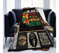 noasqll Black History is American History Women Pride Blankets Throw Blanket Anti-Pilling Flannel Blankets Air Conditioning Blanket Decor Throw Blankets for Sofa Travel All Seasons Gifts 80"x60"