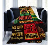 noasqll Black History Month African American Women Pride Gifts Blankets Throw Blanket Anti-Pilling Flannel Blankets Air Conditioning Blanket Decor Throw Blankets for Travel All Seasons Gifts 80"x60"
