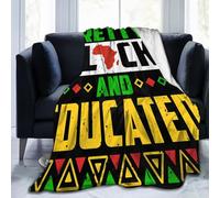 noasqll Black History Month Pretty Black and Educated Blankets Throw Blanket Anti-Pilling Flannel Blankets Air Conditioning Blanket Decor Throw Blankets for Sofa Travel All Seasons Gifts 40"x30"