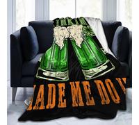 noasqll Day Drinkings Made Me Do It St. Patrick's Day Blankets Throw Blanket Anti-Pilling Flannel Blankets Air Conditioning Blanket Decor Throw Blankets for Sofa Travel All Seasons Gifts 80"x60"