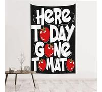 noasqll Here Today Gone Tomato Vegetarian Tapestry Decor Wall Hanging Wall Art Blanket Aesthetic Tapestries Wall Art For Living Room Home 60 X 40 In