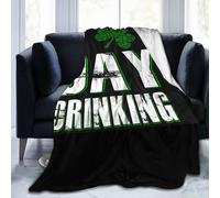 noasqll I Love Day Drinking St Patrick's Day Blankets Throw Blanket Anti-Pilling Flannel Blankets Air Conditioning Blanket Decor Throw Blankets for Sofa Travel All Seasons Gifts 50"x40"