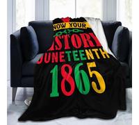 noasqll Know Your History Juneteenth Blankets Throw Blanket Anti-Pilling Flannel Blankets Air Conditioning Blanket Decor Throw Blankets for Sofa Travel All Seasons Gifts 40"x30"