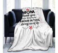 noasqll Mom Thank You for Being My Anchor in This Stormy Sea of Life Blankets Anti-Pilling Flannel Blankets Air Conditioning Blanket Decor Throw Blankets for Sofa Travel All Seasons Gifts 40"x30"