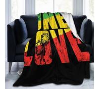 noasqll One Loves Jamaica Rasta Reggae Music Caribbean Blankets Throw Blanket Anti-Pilling Flannel Blankets Air Conditioning Blanket Decor Throw Blankets for Sofa Travel All Seasons Gifts 50"x40"