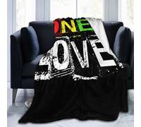 noasqll One Loves Jamaican Rasta Reggae Blankets Throw Blanket Anti-Pilling Flannel Blankets Air Conditioning Blanket Decor Throw Blankets for Sofa Travel All Seasons Gifts 80"x60"
