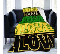 noasqll One Loves Jamaican Rasta Reggae Blankets Throw Blanket Anti-Pilling Flannel Blankets Air Conditioning Blanket Decor Throw Blankets for Sofa Travel All Seasons Gifts 50"x40"