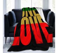 noasqll One Loves Jamaican Rasta Reggae Blankets Throw Blanket Anti-Pilling Flannel Blankets Air Conditioning Blanket Decor Throw Blankets for Sofa Travel All Seasons Gifts 40"x30"