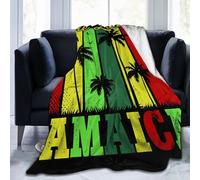 noasqll One Loves Tropical Island Rastafari Jamaica Blankets Throw Blanket Anti-Pilling Flannel Blankets Air Conditioning Blanket Decor Throw Blankets for Sofa Travel All Seasons Gifts 80"x60"