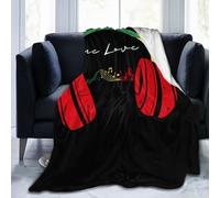 noasqll Rasta Reggae Headphones Music One Loves Blankets Throw Blanket Anti-Pilling Flannel Blankets Air Conditioning Blanket Decor Throw Blankets for Sofa Travel All Seasons Gifts 60"x50"