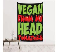 noasqll Vegan From My Head Tomatoes Vegetarian Tapestry Decor Wall Hanging Wall Art Blanket Aesthetic Tapestries Wall Art For Living Room Home 60 X 40 In