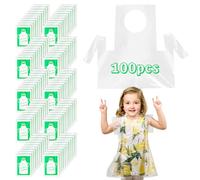 Noaya 100PCS Disposable Kids Aprons - Perfect for Creative Kids, Plastic Aprons for Painting, Cooking, Eating, Teaching, Picnic, DIY Craft