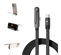 Noaya 2-in-1 Invisible Stand Charging Cable - 240W Fast Charging Cable, 4.9FT Multi Charger Cord with Type C, T-Shaped Foldable Stand for Smartphones,Tablets,Laptops(1PCS) Office Product 2512-02