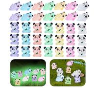 Noaya 35pcs Luminous Mini Resin Pandas - Mini Resin Animals Glow in the Dark Pandas Miniature Animals Figures for Creative DIY Model/Home Decor/Garden Landscaping Decorations