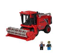 Noaya Combine Harvester Toys - Realistic Combination Harvester, Simulating Wheat Cutting Scenes, No Need for Batteries, Multi Joint Movable Farm Toys for Kids Boys Girls Birthday Gift, Red