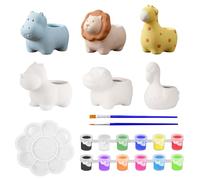 Noaya Paint Your Own Ceramic Planter - 6 Pcs Cute Pottery Painting Kit for Succulent Planter, Paintable Plant Pot Sets, DIY Ceramic Flower Pots, Pottery Kit for Adults Desk DIY Activity Home Decor