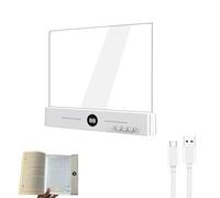 Noaya Smart Flat Book Light - Rechargeable LED Clear Book Page Light, Dimmable Book Light with 3 Colors & Timer, Portable Reading Light for Bed, Student Book Lamp, Gifts for Readers, 18.5 X 15.5 cm