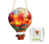 Noaya Sun Catcher Hot Air Balloon - 2D Acrylic Multicolor Solar Powered Wall Mount Decor