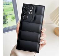 NOBAA Cute Wave Puffer Down Jacket Phone Case For Samsung S24 S23 S22 Ultra S21 Plus S20 FE Note 20 Solid Color Shockproof Soft Cover,Black,For S23Ultra