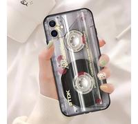 NOBAA Silicone Soft Phone Cases Cover for iphone 15 Plus 14 13 12 11 Pro XS Max Mini X XR 7 8 SE 15Pro Retro Cassette Tape,B06,For iPhone 15 Pro Max