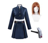 Nobara-Kugisaki Anime Cosplay Costume School Uniform Nobara-Kugisaki Blue/Black Full Set Clothing Japan High School Girls Stage Disguise Outfit Halloween Party Costume