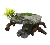 Nobby 28797 Aqua Ornaments Rock with Wood with Plants 20 x 13.8 x 10.5 cm