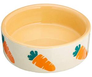 Nobby 73632 ’Carrot’ Rodent Ceramic Bowl 7.5 x 2.5 cm, Beige/Orange