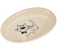 Nobby 73637 Ceramic Cat Bowl Oval 17 x 11 x 2.5 cm Cream/Beige