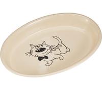 Nobby 73637 Ceramic Cat Bowl Oval 17 x 11 x 2.5 cm Cream/Beige