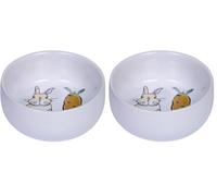 Nobby 73753 Ceramic Bowl Carrot Plus - White (Pack of 2)