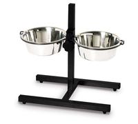 Nobby Adjustable Dog Bowl Stand Diner Bar With Stainless Steel Bowls